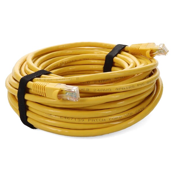 Cable de parche amarillo CAT6 UTP de cobre PVC macho a macho recto de 40FT - ADD-40FCAT6-YW