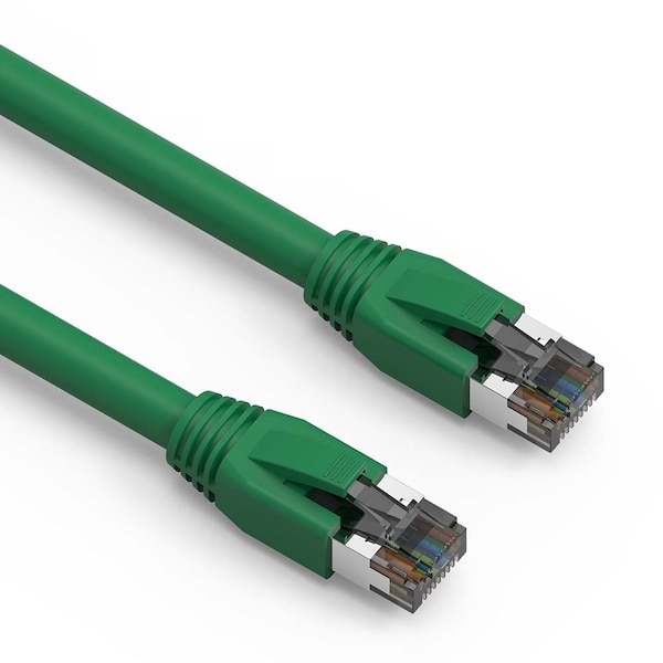 Cable de red Ethernet CAT8 S/FTP 24AWG 2GHz 40G- 50 pies- Verde - 100363GN