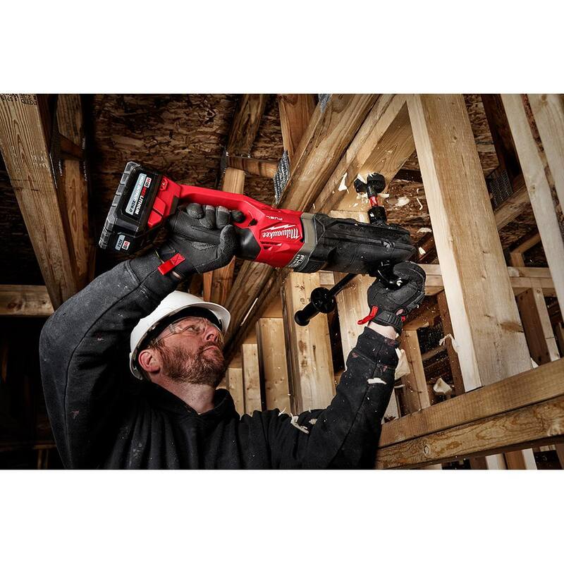 Milwaukee M18 FUEL Taladro Angular Derecho sin Escobillas GEN 2 SUPER HAWG de 18 voltios de 7/16 pulgadas con batería de 8.0 Ah gratis - 2811-20-48-11-1880