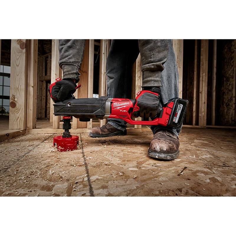 Milwaukee M18 FUEL Taladro Angular Derecho sin Escobillas GEN 2 SUPER HAWG de 18 voltios de 7/16 pulgadas con batería de 8.0 Ah gratis - 2811-20-48-11-1880