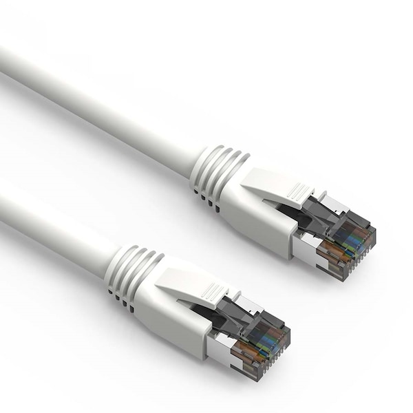 Cable de red Ethernet CAT8 S/FTP 24AWG 2GHz 40G- 35ft- Blanco - 100362WT
