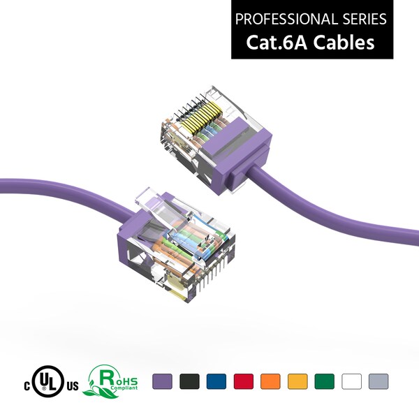 Cable de red Ethernet CAT6A UTP Super-Slim de Bestlink Netware 32AWG- 1.5ft- Morado - 100291PU