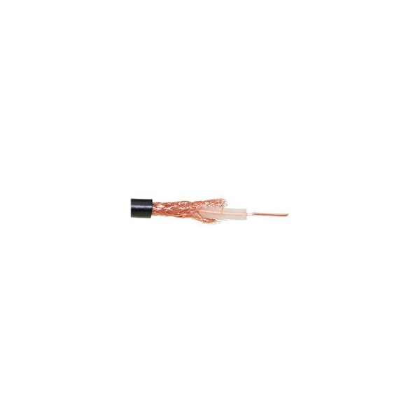 Cable coaxial Swe-Tech 3C RG58/U a granel, negro, 20 AWG, núcleo sólido, blindaje trenzado, bobina de 1000 pies - FWT10X1-022NH