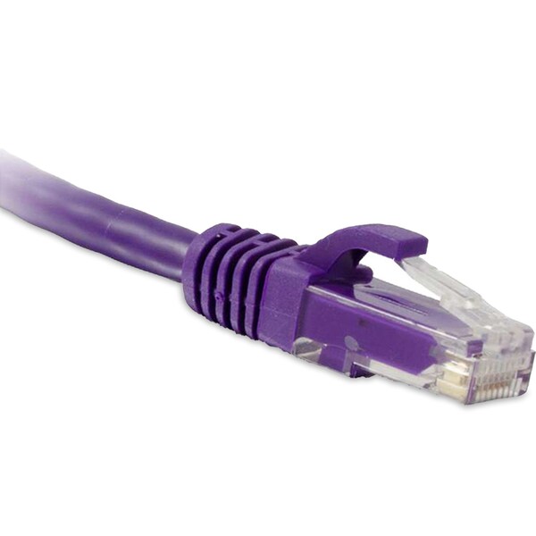 Cable de conexión Enet Cat6 morado de 8 pies con cubierta moldeada sin enganches (UTP) - C6-PR-8-ENC