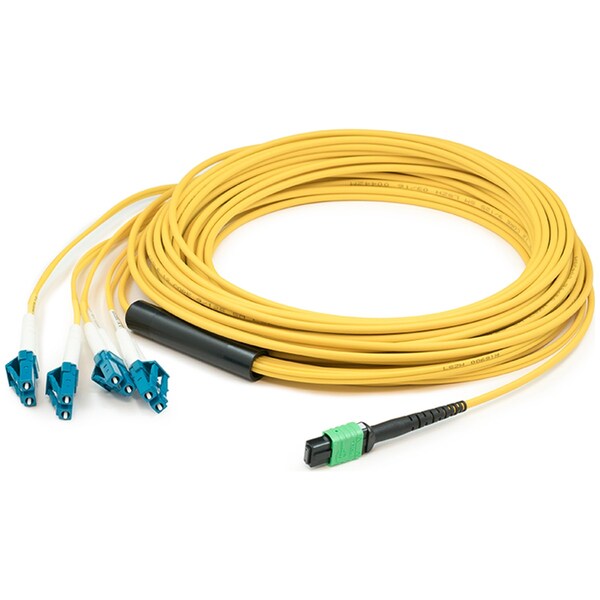Add-On: Cable de 3M MPO (hembra) a 8XLC (macho) de 8 hebras con certificación Riser amarilla - ADD-MPO-4LC3M9SMF