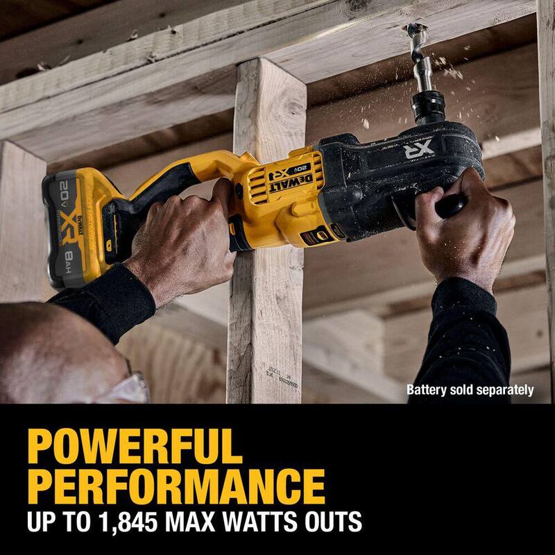 DEWALT 20V MAX XR Taladro compacto inalámbrico sin escobillas de 7/16 pulgadas con cambio rápido de broca para montantes y vigas (herramienta solamente) - DCD447B