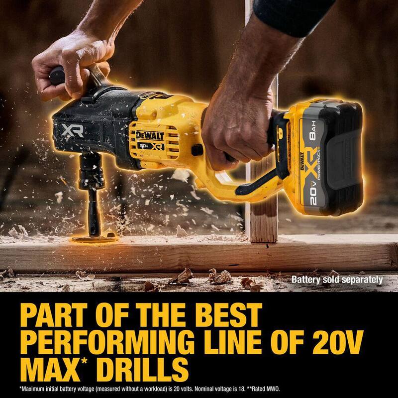DEWALT 20V MAX XR Taladro compacto inalámbrico sin escobillas de 7/16 pulgadas con cambio rápido de broca para montantes y vigas (herramienta solamente) - DCD447B