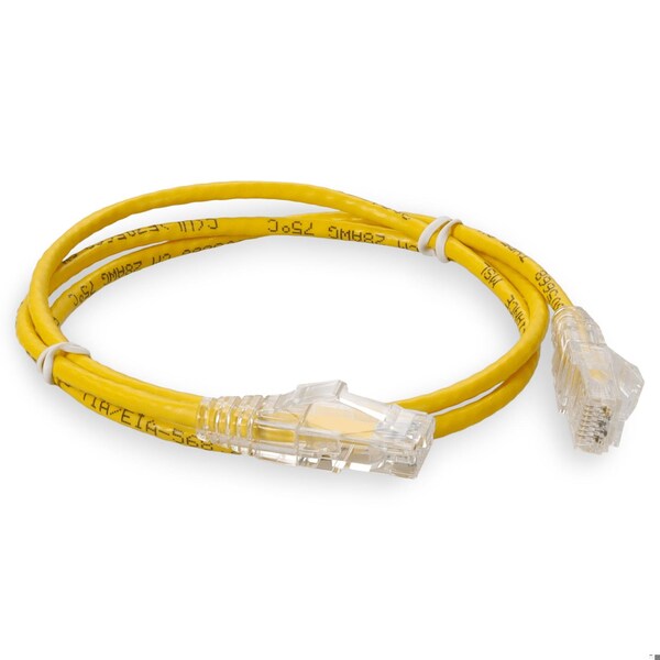 Add-On 2FT RJ-45 MALE TO RJ-45 MALE STRAIGHT YELLOW CAT6 SLIM UTP COPPER PVC - ADD-2FSLCAT6-YW