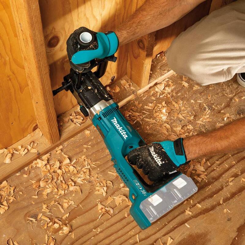 Makita 36V (18V X2) LXT Taladro Angular Derecho Inalámbrico con Motor Sin Escobillas de 7/16 pulgadas, Solo Herramienta - XAD04Z