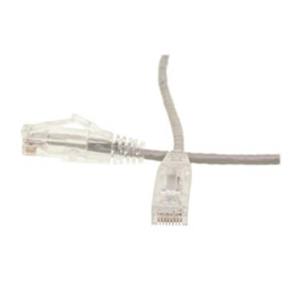 Cable de parche Ethernet Cat6 delgado de 15 pies - Protector de enganche, gris