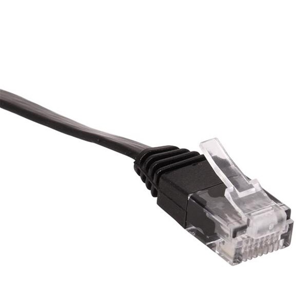 Cable Wholesale CableWholesale 6 pulgadas 32 AWG Cat6 cable de parche Ethernet plano, negro - 10X8-62200.5