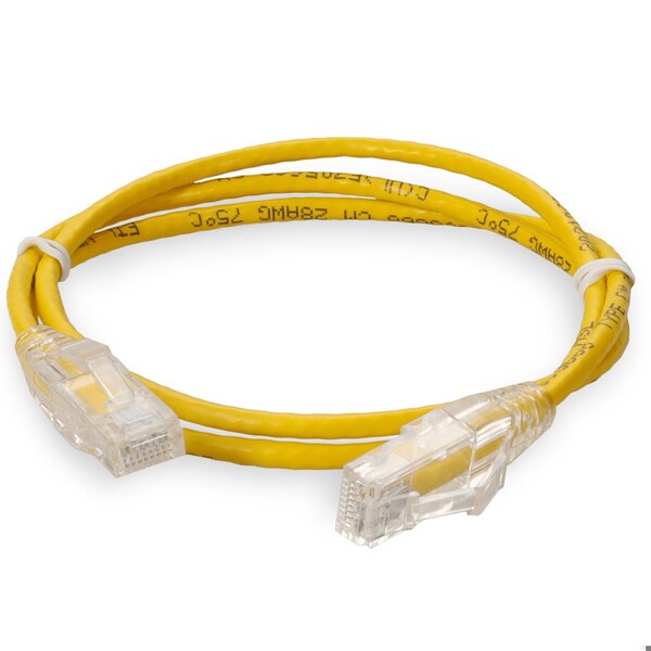 Cable de Red RJ-45 Macho a RJ-45 Macho de 5FT Amarillo CAT6 Delgado UTP de Cobre PVC - ADD-5FSLCAT6-YW