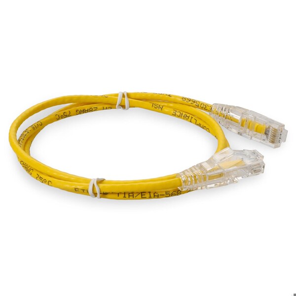 Cable de Red RJ-45 Macho a RJ-45 Macho de 5FT Amarillo CAT6 Delgado UTP de Cobre PVC - ADD-5FSLCAT6-YW