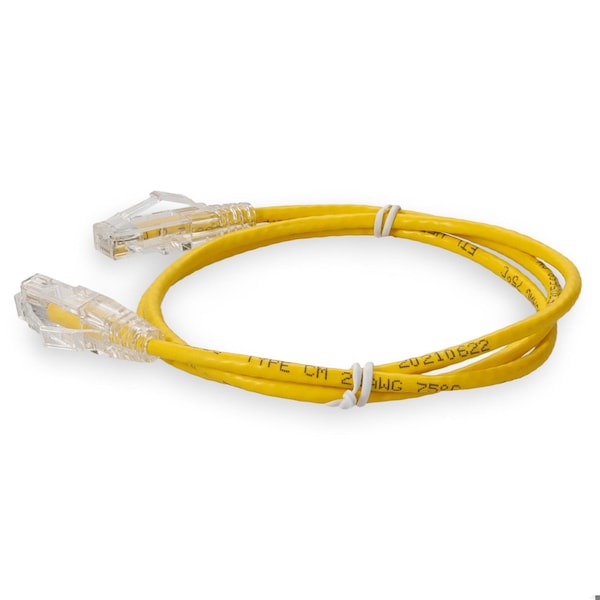 Cable de Red RJ-45 Macho a RJ-45 Macho de 5FT Amarillo CAT6 Delgado UTP de Cobre PVC - ADD-5FSLCAT6-YW