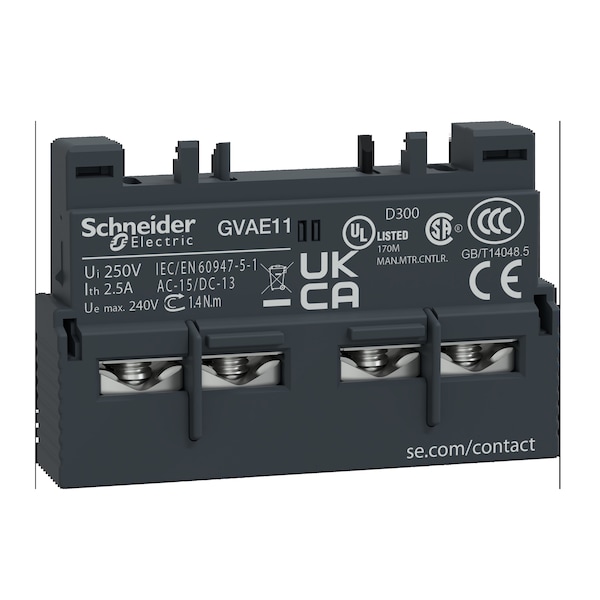 Contacto auxiliar Schneider Electric, 2.5A, 1NC, 1NO - GVAE11