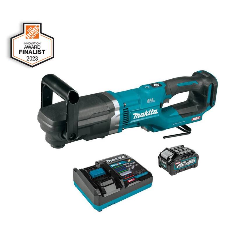 Kit de taladro angular derecho inalámbrico sin escobillas Makita 40V max XGT de 7/16 pulgadas (4.0Ah) - GAD02M1