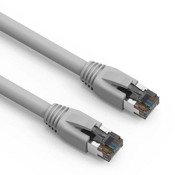 Cable de red Ethernet CAT8 S/FTP de Bestlink Netware 24AWG 2GHz 40G- 7 pies- Gris - 100357GY