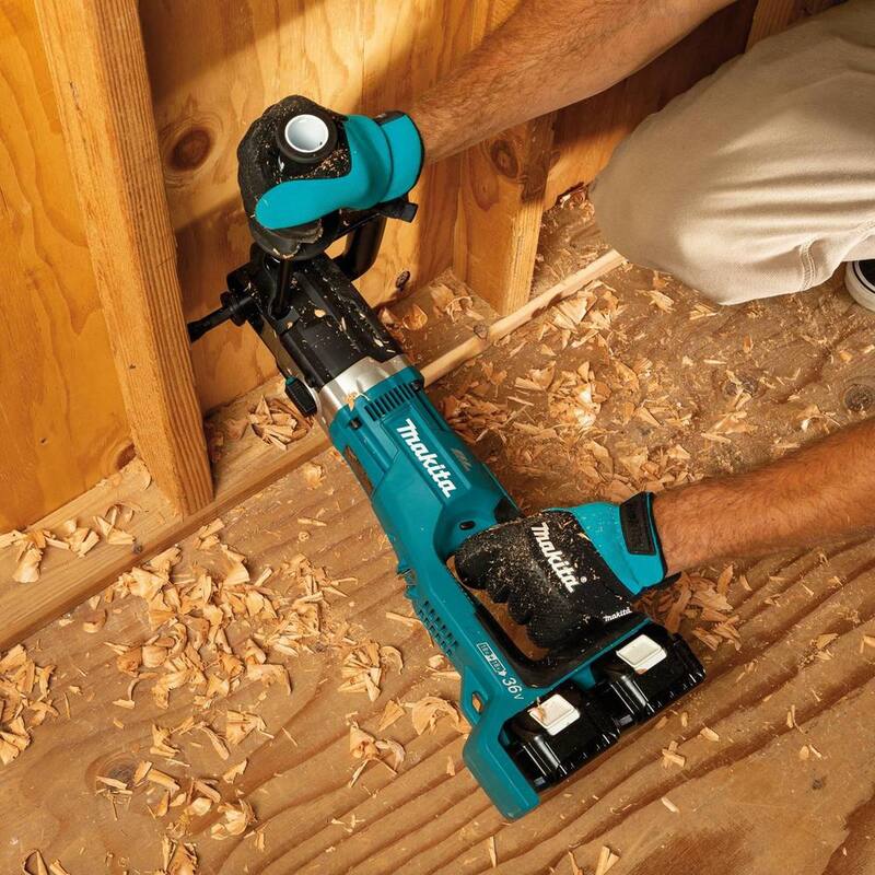 Makita 36V (18V X2) LXT Taladro Angular Recto sin Escobillas de 7/16 pulgadas Kit (5.0Ah) - XAD04PT