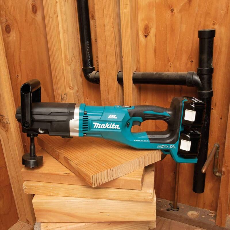 Makita 36V (18V X2) LXT Taladro Angular Recto sin Escobillas de 7/16 pulgadas Kit (5.0Ah) - XAD04PT
