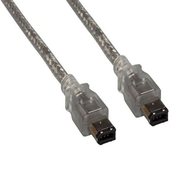 Cable FireWire 400 de 6 pines a 6 pines Sanoxy de 6 pies, transparente - SNX-CBL-LDR-FW105-C106