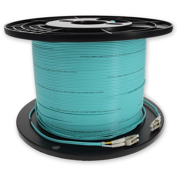 Cable de fibra óptica dúplex aqua OM3 recto LC macho a LC macho 150M OFNR RISER-RAT