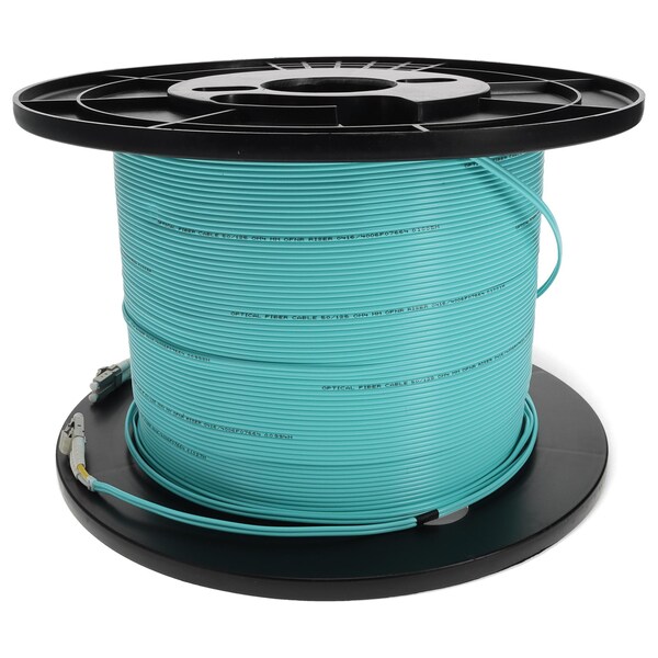 Cable de fibra óptica dúplex aqua OM3 recto LC macho a LC macho 150M OFNR RISER-RAT