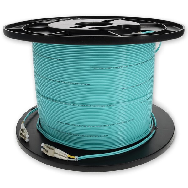 Cable de fibra óptica dúplex aqua OM3 recto LC macho a LC macho 150M OFNR RISER-RAT