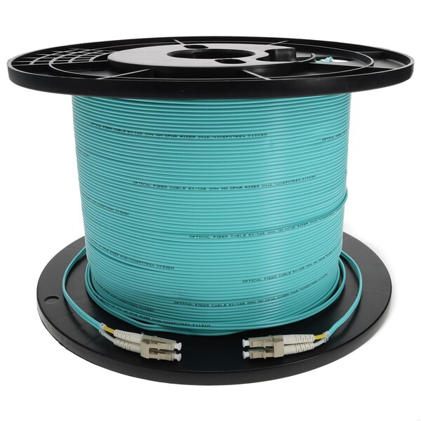 Cable de fibra óptica dúplex aqua OM3 recto LC macho a LC macho 150M OFNR RISER-RAT