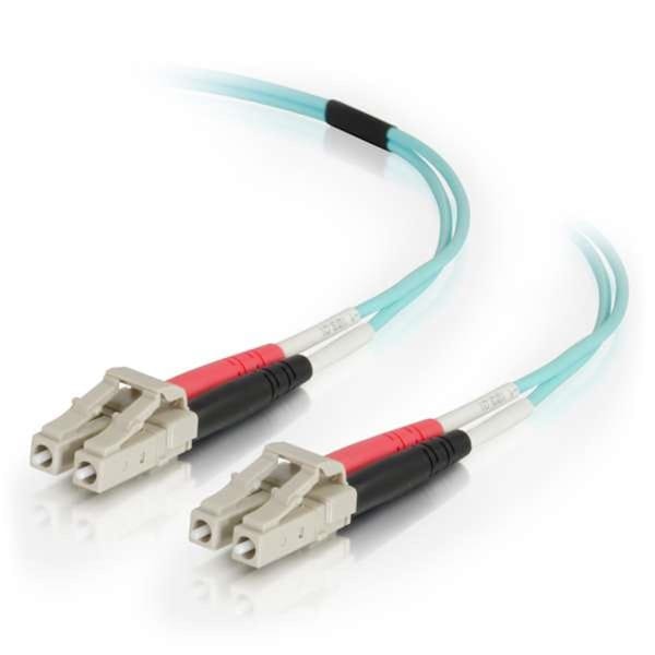 Cable de fibra óptica multimodo dúplex Fasttrack 0.5m LC-LC 50-125 oM4, PVC, color Aqua - FA1717910