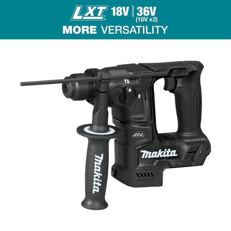 Martillo rotativo Makita 18V LXT subcompacto de iones de litio sin escobillas inalámbrico de 11/16 pulgadas, acepta puntas SDS-PLUS, herramienta única - XRH06ZB.
