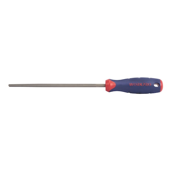 Prime-Line WORKPRO Round File, 8in, High Carbon Hardened Steel w/Rubber Grip Handle - W051005