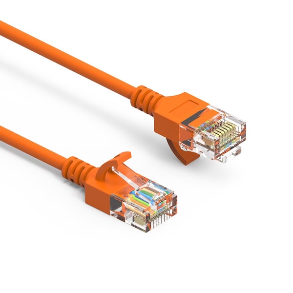 Cable de arranque de red Ethernet delgada CAT6A UTP 28AWG- 1ft- Naranja - 100251OR