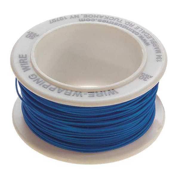 Ok Industries Spooled Wrapping Wire, 30 AWG, Blue, Kynar(R), 50 ft - R-30B-0050