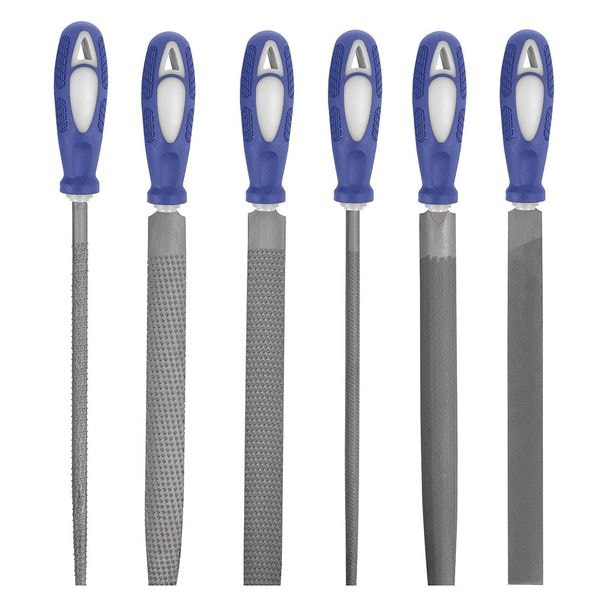 Westward Hand File Set, Bastard/Smooth, 6 In L, 6 Pc - 10Z760