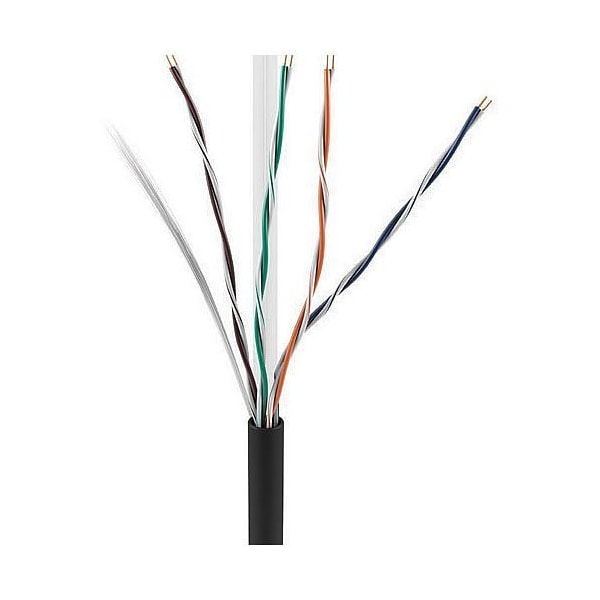 Cable de red CAT6 de 23/4 CMR/FT4 negro de 1 metro