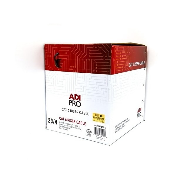 Cable de red CAT6 de 23/4 CMR/FT4 negro de 1 metro
