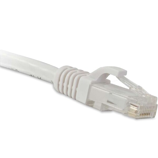 Cable de conexión Enet Cat6 blanco de 1 pie con bota moldeada sin enganches (UTP) - C6-WH-1-ENC