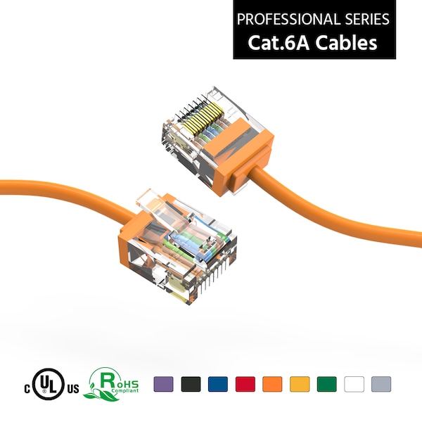 Cable de Red Ethernet CAT6A UTP Super-Slim de Bestlink Netware 32AWG - 6ft - Naranja - 100296OR