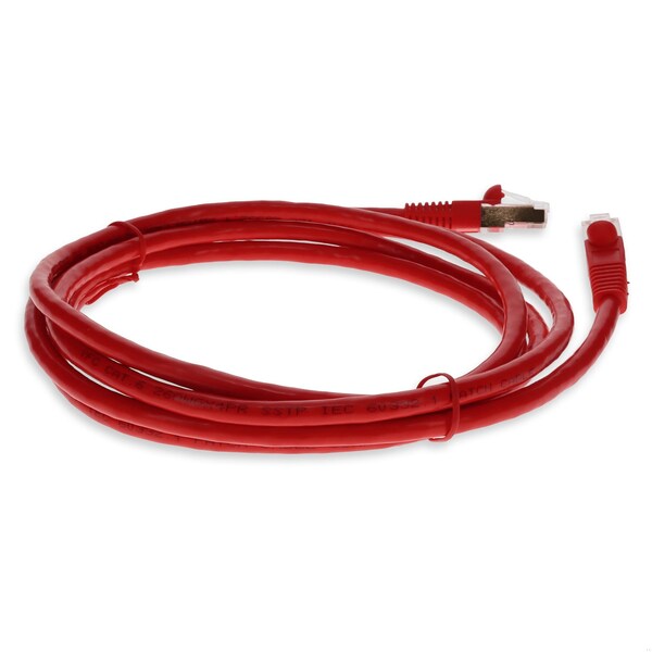 Cable adicional 1FT RJ-45 macho a RJ-45 macho blindado recto rojo CAT6 STP cobre PVC - ADD-1FCAT6S-RD