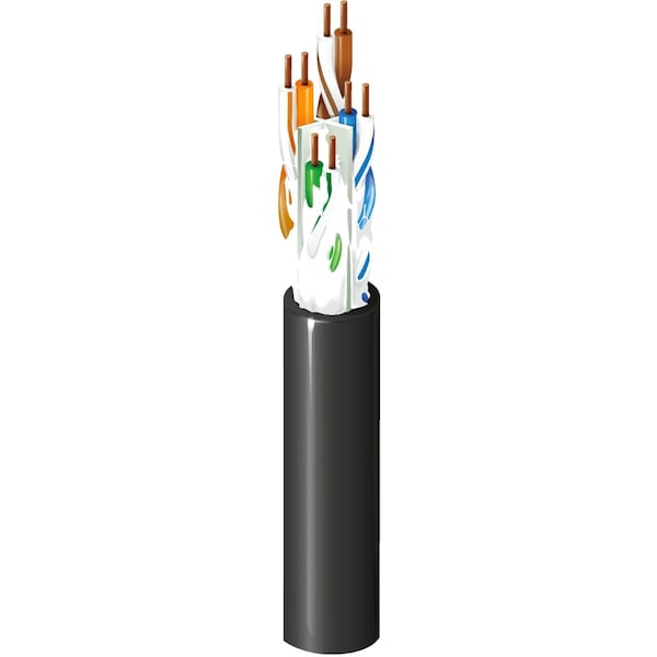 Cable de red Belden 24-4P UTP SOL BC CAT 6 PO, cubierta de LLDPE negra para exteriores con gel, 1000 pies - OSP6U 0101000