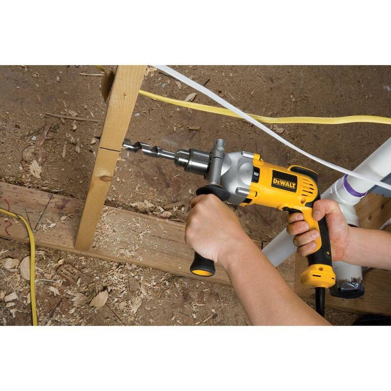 DEWALT Taladro con empuñadura tipo pistola de 10 amperes y 1/2 pulg. (13 mm) de velocidad variable y reversa - DWD210G.