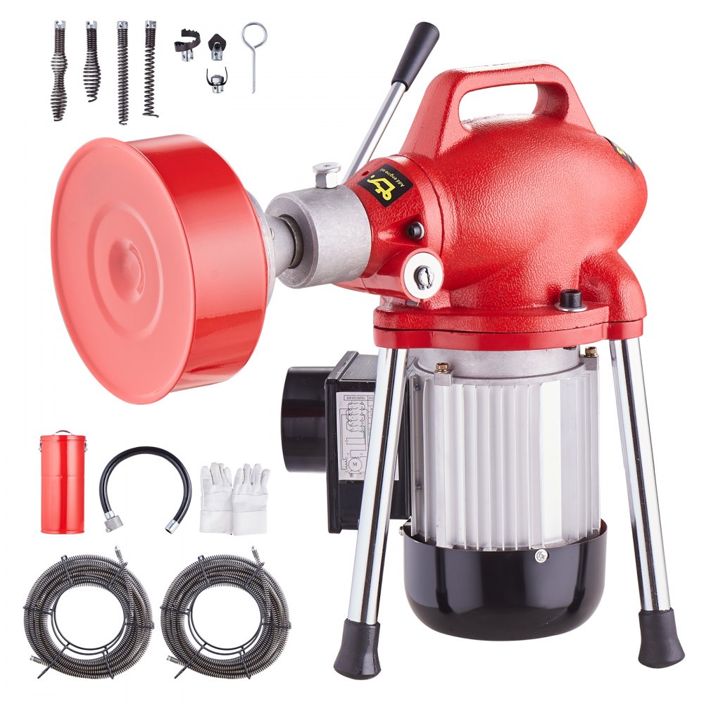 VEVOR Drain Cleaner Machine 120FT x 5/8In 370W Sectional Snake Auger Manual Feed - XXFDGDSTJ370AYKE2V1