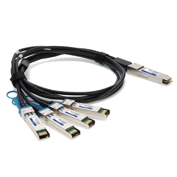 Módulo adicional DELL 470-ABQF compatible y conforme con TAA para conexión directa 100GBASE-CU QSFP28 a 4XSFP28 - 470-ABQF-AO