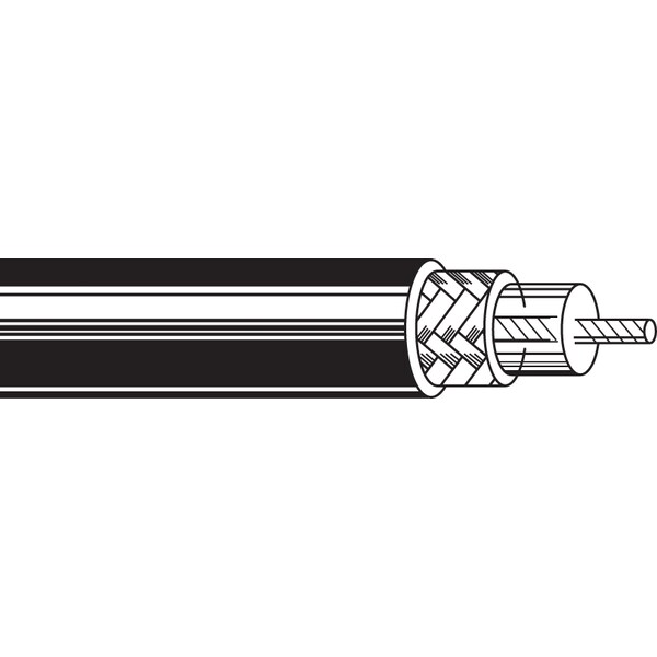 Cable de múltiples conductores Belden, RG, 13 AWG, 1 C, Negro, PVC, Strand, 300V AC, Interior/Exterior, 1000 pies - B8237