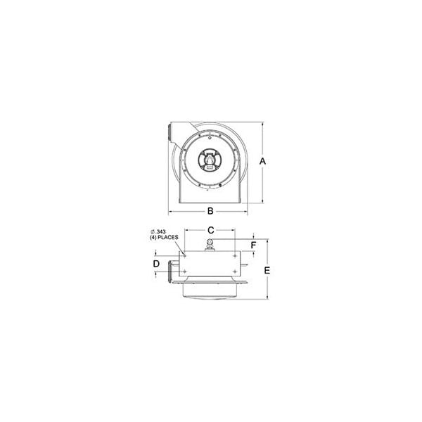 Carrete de cable Reelcraft, retráctil por resorte, NEMA 5-20R, calibre 12 AWG, color del carrete rojo, longitud de 45 pies, 1 toma - L 4545 123 3A