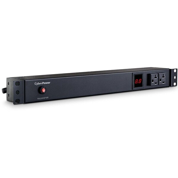 Distribuidor de energía Cyberpower de 20A con medidor 1U 12 salidas 5-20R