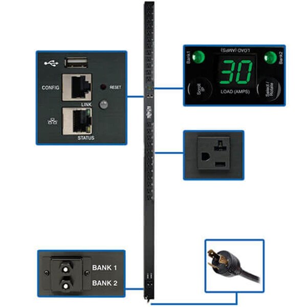 Tripp Lite PDU Monitoreado 120V 2.9kW 24 5-15 20R 30A Plataforma LX 0URM TAA