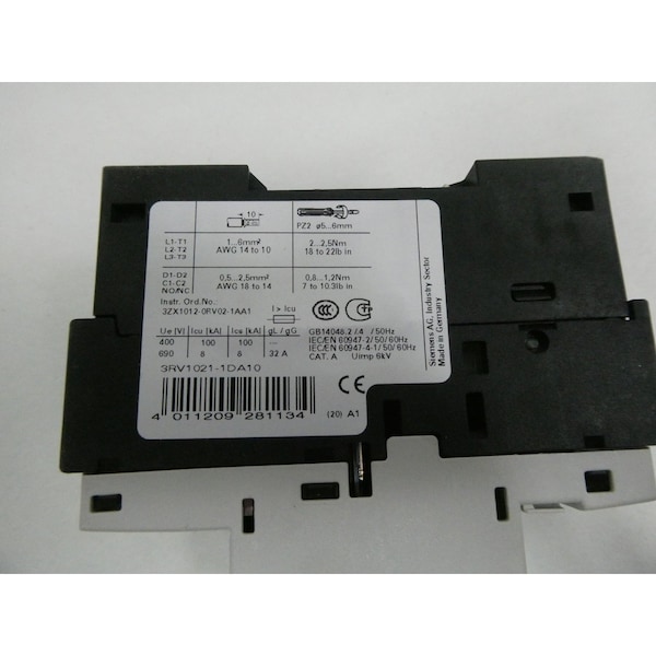 Arrancador manual de 3Hp Siemens 2.2-3.2A - 3RV1021-1DA10