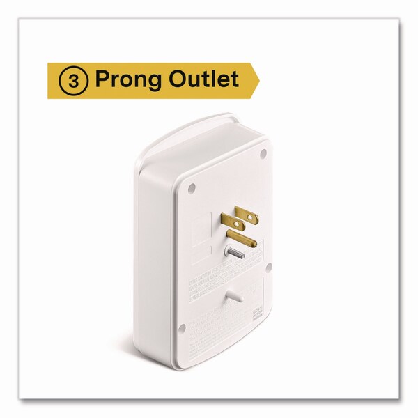 Protector de sobretensión Outlet de Nxt Technologies, 6 Salidas AC/2 Salidas USB, 900 J, Blanco - NX61427