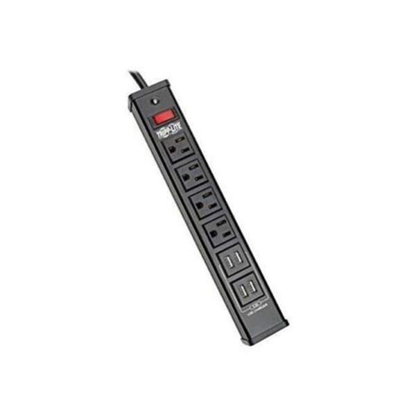 Protector de corriente Tripp Lite con 4 tomacorrientes y 4 puertos de carga USB